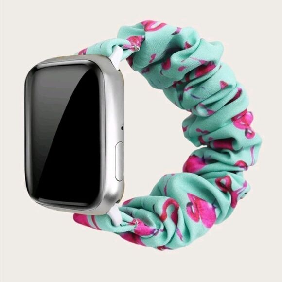 Flamingo Pattern Scrunchie Apple Watch Band - Picture 5 of 7